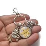 Not Throwing Away My Shot 20mm Handmade Glass cabochon Bag Clip Keyring Gift, Hamilton Musical Theatre Birthday Xmas Present