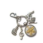 Not Throwing Away My Shot 20mm Handmade Glass cabochon Bag Clip Keyring Gift, Hamilton Musical Theatre Birthday Xmas Present