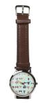 Dog pattern design wristwatch - Black/Brown strap (Brown)