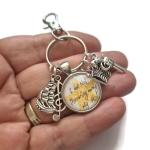 Not Throwing Away My Shot 20mm Handmade Glass cabochon Bag Clip Keyring Gift, Hamilton Musical Theatre Birthday Xmas Present