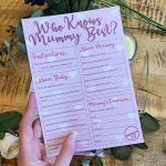 Who Knows Mummy Best Game – Baby Shower Game for Guests (Pink) – 10 Player Baby Shower Quiz Game – Fun Baby Shower Activity - Lovely Little Things