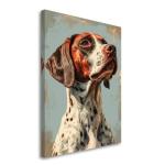 Braque D'Auvergne Canvas Art Print - Painted Illustration of French Canine, Dog Lovers Collectible, Gun Dog Decor, Pet Portrait, Vibrant Wall Art