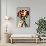 Braque D'Auvergne Canvas Art Print - Painted Illustration of French Canine, Dog Lovers Collectible, Gun Dog Decor, Pet Portrait, Vibrant Wall Art