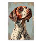 Braque D'Auvergne Canvas Art Print - Painted Illustration of French Canine, Dog Lovers Collectible, Gun Dog Decor, Pet Portrait, Vibrant Wall Art