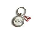 No place like home 25mm glass cabochon keyring Wizard of OZ themed gift, Dorothy OZ book musicals themed birthday Xmas present, starting college university leaving home present