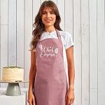 Pomchick - Personalised Name Kitchen Apron with Pockets Gift For Her Mum Mummy Woman Grilling Cooking Baking BBQ Women Aprons
