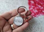 No place like home 25mm glass cabochon keyring Wizard of OZ themed gift, Dorothy OZ book musicals themed birthday Xmas present, starting college university leaving home present
