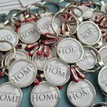 No place like home 25mm glass cabochon keyring Wizard of OZ themed gift, Dorothy OZ book musicals themed birthday Xmas present, starting college university leaving home present