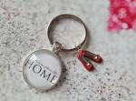 No place like home 25mm glass cabochon keyring Wizard of OZ themed gift, Dorothy OZ book musicals themed birthday Xmas present, starting college university leaving home present