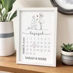 Beecreative Engagement Gifts For Couples, Personalised Engagement Present Ideas, Engaged Couple Gift, A5 A4 Prints and Frame