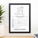 Beecreative Engagement Gifts For Couples, Personalised Engagement Present Ideas, Engaged Couple Gift, A5 A4 Prints and Frame