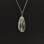 Cairui Design Dandelion Make a Wish Real Flower Waterdrop Glass Teardrop Pendant 925 Sterling Silver Chain Necklace for Women Handmade