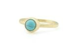Turquoise Bezel Ring - 14k Gold - Perfect Bridal Accessory - December Birthstone Beauty - Simple and Elegant Stackable Design