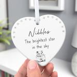 Beecreative Personalised Hamster Remembrance Gift - Hamster Pet Loss - Hamster Memorial Gifts - Any Name Pet Memorial Ceramic Ornament - With Gift Box