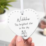 Beecreative Personalised Hamster Remembrance Gift - Hamster Pet Loss - Hamster Memorial Gifts - Any Name Pet Memorial Ceramic Ornament - With Gift Box