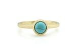Turquoise Bezel Ring - 14k Gold - Perfect Bridal Accessory - December Birthstone Beauty - Simple and Elegant Stackable Design