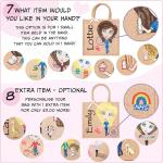 Personalised Caricature Jute Bag for NHS Nurse, Painted Tote Bags available in Large Medium and Small Sizes, Reusable Shopping Bag for Care Workers, Ladies Handbag