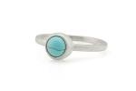Turquoise Bezel Ring - 14k Gold - Perfect Bridal Accessory - December Birthstone Beauty - Simple and Elegant Stackable Design