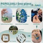 PEPELUALI Handmade 14K Gold Sea Glass Wire Wrap Drop Earrings Jewelry (White),Beach Earrings, Summer Gift, Ocean Jewelry Inspirational Gifts for Women, Mom, Sister