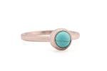 Turquoise Bezel Ring - 14k Gold - Perfect Bridal Accessory - December Birthstone Beauty - Simple and Elegant Stackable Design