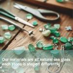 PEPELUALI Handmade 14K Gold Sea Glass Wire Wrap Drop Earrings Jewelry (White),Beach Earrings, Summer Gift, Ocean Jewelry Inspirational Gifts for Women, Mom, Sister