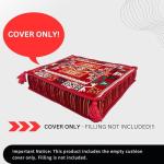 Spirit Home Interiors 50 x 50 x 10 cm Handmade Kilim Cushion Cover - Moroccan Bohemian Square Pillow Cover for Meditation, Yoga, Floor Seating, Bench Cushion, Window Seat Decor (Mylasa)