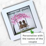 Personalised Couple Pebble Art Picture - Handmade Engagement, Valentines, Wedding & Anniversary Gifts for Him & Her, Cute Birthday Gift for Boyfriend/Girlfriend, His and Hers Couples Presents