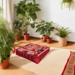 Spirit Home Interiors 50 x 50 x 10 cm Handmade Kilim Cushion Cover - Moroccan Bohemian Square Pillow Cover for Meditation, Yoga, Floor Seating, Bench Cushion, Window Seat Decor (Mylasa)