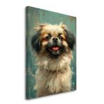 Pekingese Dog Canvas Art Print: Painted Illustration of Regal Canine, Pet Portrait, Animal Lover Gift, Home Decor, Collectible Artwork