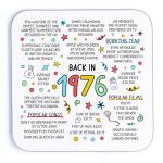 50th Birthday Coaster, Back in 1976, Gift for 50th Birthday, Milestone, Unique 50th Birthday Gift, Anniversary Keepsake