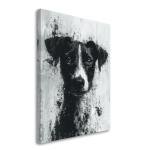 Sloughi Inspired Canvas Art Print – Painted Illustration Canine Elegance, Monochrome Homeware, Dog Lovers' Collectible, Interior Design, Unique Animal Artwork