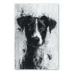 Sloughi Inspired Canvas Art Print – Painted Illustration Canine Elegance, Monochrome Homeware, Dog Lovers' Collectible, Interior Design, Unique Animal Artwork