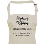Pomchick - Personalised Name Kitchen Apron with Pockets Gift For Her Mum Mummy Woman Grilling Cooking Baking BBQ Women Aprons