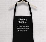 Pomchick - Personalised Name Kitchen Apron with Pockets Gift For Her Mum Mummy Woman Grilling Cooking Baking BBQ Women Aprons