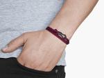 Eighty Eight Degrees Carabiner Climbing Bracelet, Handmade in The UK, Adjustable, Waterproof Climber Bracelet (Maroon & Black)