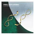 Spiral Threader Earrings for Women Stainless steel Handmade Twisted Curved Pull Through Earrings Drop Dangle Earrings Jewelry for Women (gold)