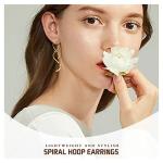 Spiral Threader Earrings for Women Stainless steel Handmade Twisted Curved Pull Through Earrings Drop Dangle Earrings Jewelry for Women (gold)