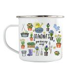 Personalised Enamel Gardening Mug Garden Gift for Him And Her Couple Present Allotment Head Gardener Grandma's Grandad's gardening mug