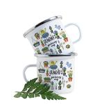 Personalised Enamel Gardening Mug Garden Gift for Him And Her Couple Present Allotment Head Gardener Grandma's Grandad's gardening mug