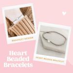 WishStrings “You Got This” Stainless Steel Beaded Stretch Bracelet | Heart Charm Gift for Positivity, Encouragement & Good Luck | Motivational Jewelry for Tough Times & Support
