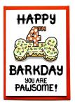 Birthday Card For The Dog, Fourth Birthday Card For Fur Baby, Furry Child, Puppy, Family Pet, 4th Barkday