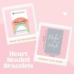 WishStrings “You Got This” Stainless Steel Beaded Stretch Bracelet | Heart Charm Gift for Positivity, Encouragement & Good Luck | Motivational Jewelry for Tough Times & Support