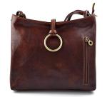Luxury Women's Leather Handbag - Brown Shoulder Bag - Italian Made - Elegant and Stylish Women's Purse