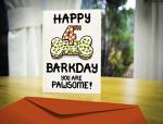 Birthday Card For The Dog, Fourth Birthday Card For Fur Baby, Furry Child, Puppy, Family Pet, 4th Barkday