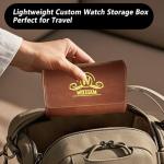 Personalized Watch Travel Case, Custom Watch Roll for Men, Classic PU Leather Watch Case with Removable Pillows & Solid Dividers for Storage and Display, Gift for Groomsmen, Father, Friend