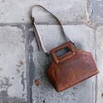 Handmade Womens Leather Handbag Shoulder bag backpack all-in-one multi-functional