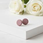 Pink Stud Earrings for Women, Minimalist Lightweight Clay Studs for Everyday, Handmade Jewellery Gifts (Small 10mm)