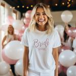 Pink Positive Bride to Be Shirt for Hen Party - Hen Do Bridal T-Shirt (XL) White