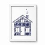 Violet Grace Personalised House Word Art Print - New First Home Home Warming Wall Art Picture Gifts - A5, A4, A3, Poster, Prints & Framed