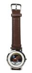 Apollo 11 design wristwatch - Black/Brown strap (Black)